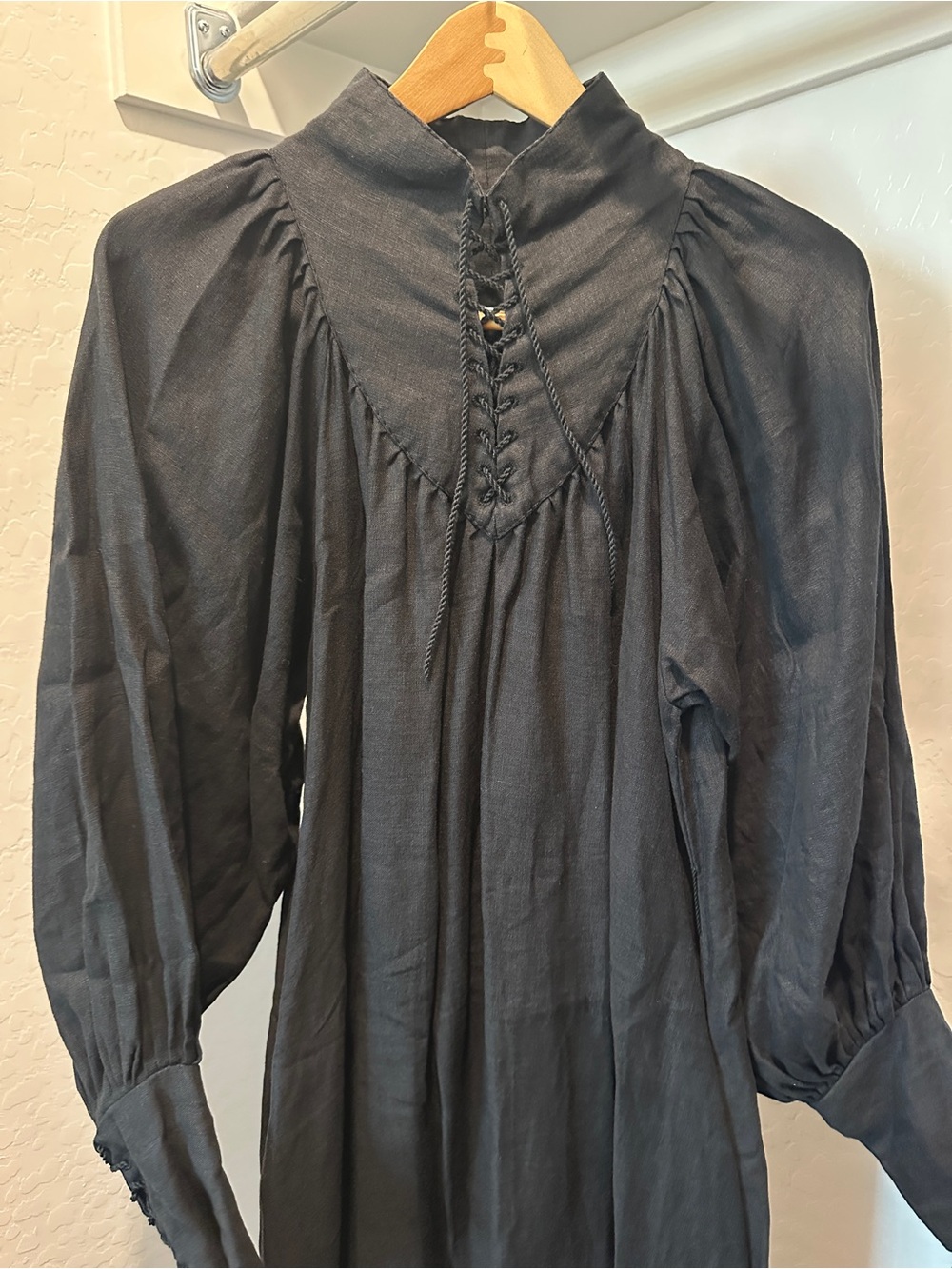 By Frennka Black Linen Custom Dress - Picture 3 of 8